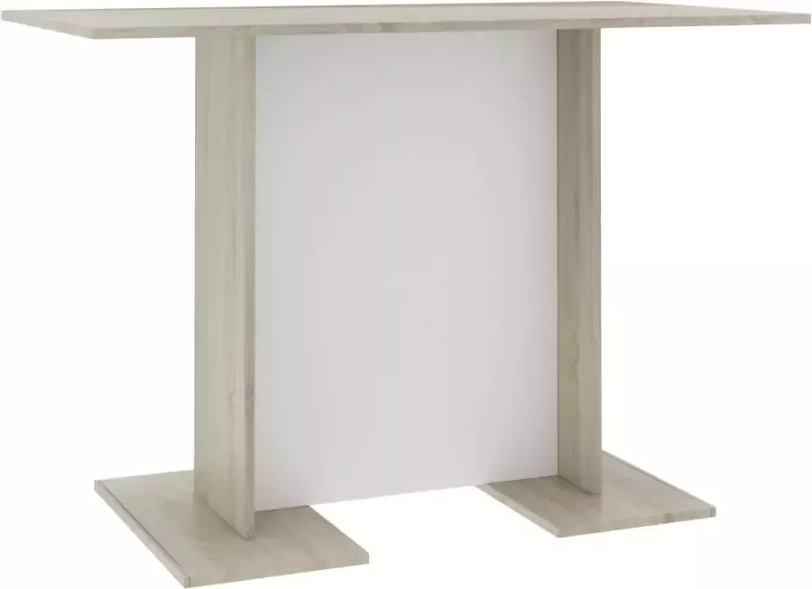 Maison Exclusive Eettafel 110x60x75 cm bewerkt hout wit en sonoma eikenkleurig
