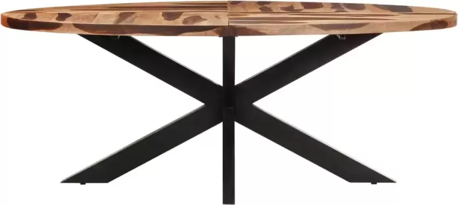 Maison Exclusive Eettafel ovaal 200x100x75 cm acaciahout met sheesham afwerking