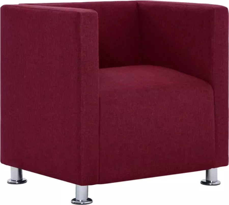 Maison Exclusive Fauteuil kubus stof wijnrood