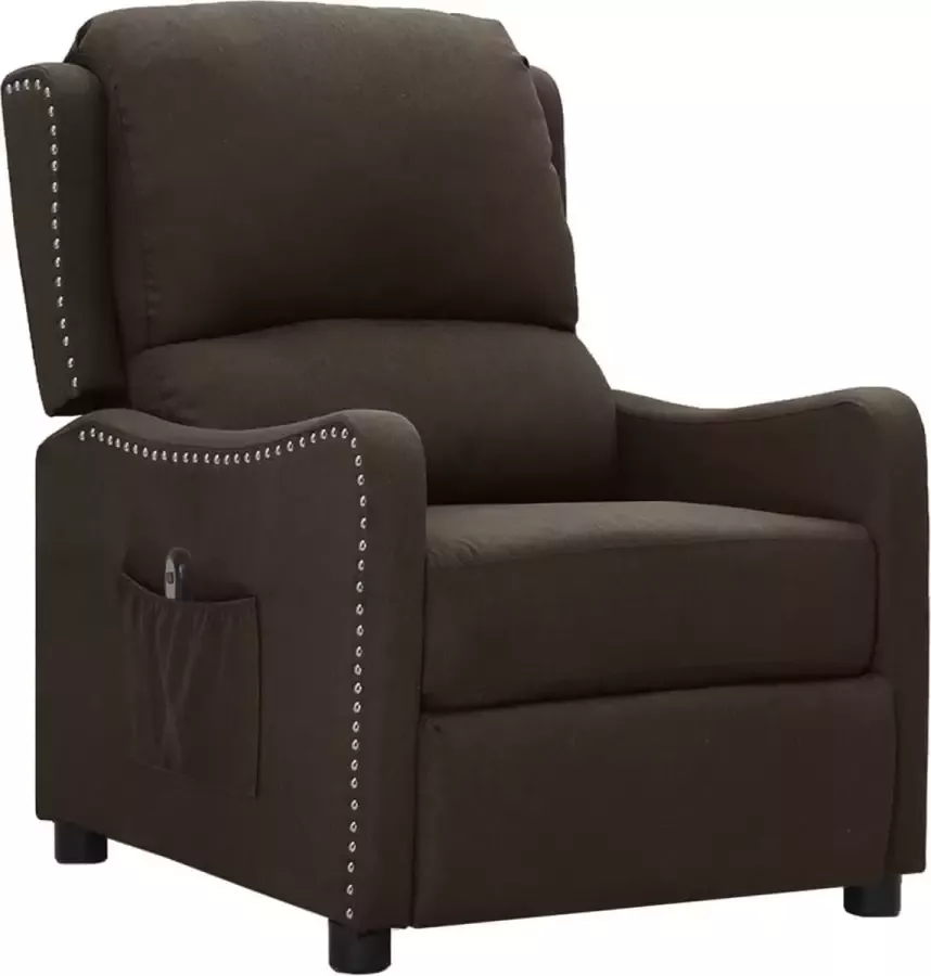 Maison Exclusive Fauteuil verstelbaar elektrisch stof donkerbruin