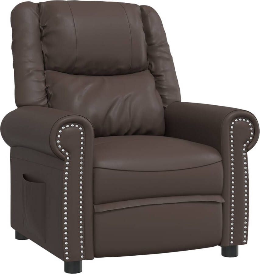 Maison Exclusive Fauteuil verstelbaar kunstleer glanzend bruin