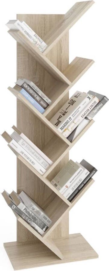 Maison Exclusive FMD Boekenplank staand geometrisch eikenkleurig