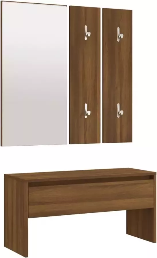 Maison Exclusive Halmeubelset bewerkt hout bruineikenkleurig - Foto 3