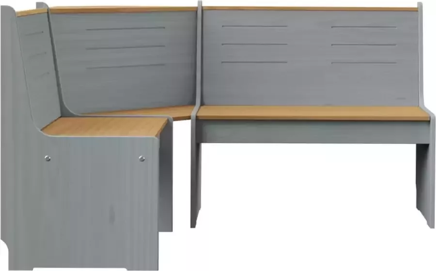 Maison Exclusive Hoekbank 151 cm massief grenenhout honingbruin en grijs