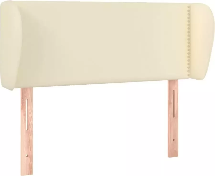 Maison Exclusive Hoofdbord met randen 103x23x78 88 cm kunstleer crèmekleurig