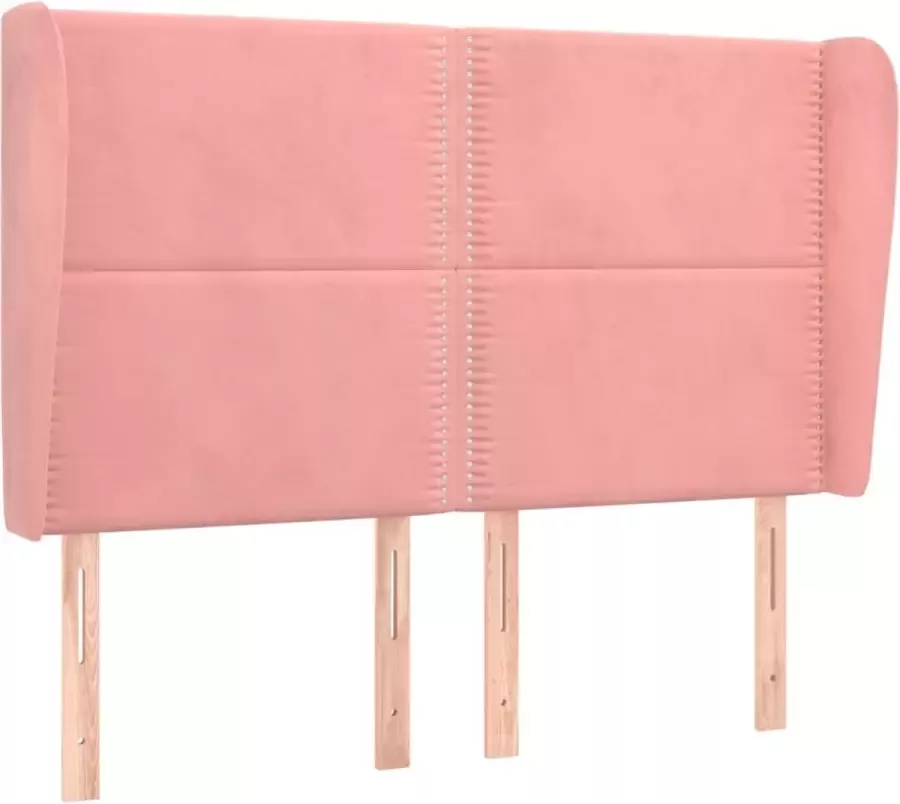 Maison Exclusive Hoofdbord met randen 147x23x118 128 cm fluweel roze