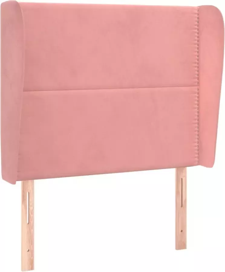 Maison Exclusive Hoofdbord met randen 83x23x118 128 cm fluweel roze