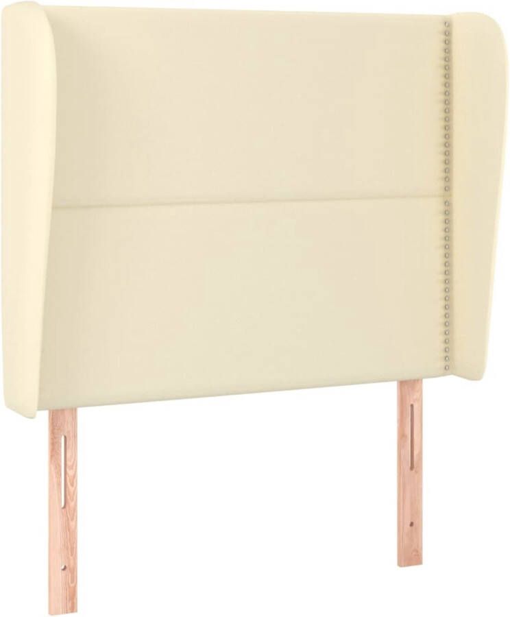 Maison Exclusive Hoofdbord met randen 83x23x118 128 cm kunstleer crèmekleurig
