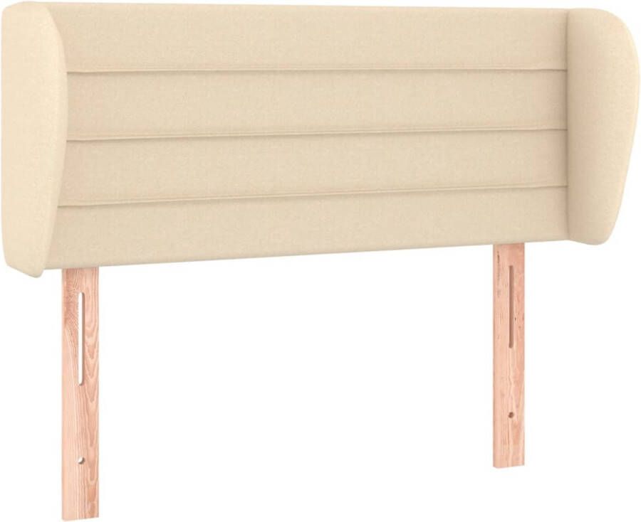 Maison Exclusive Hoofdbord met randen 93x23x78 88 cm stof crèmekleurig