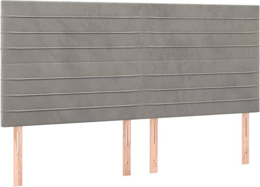 Maison Exclusive Hoofdborden 4 st 100 x 5 x 78 88 cm fluweel lichtgrijs