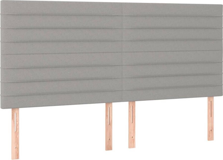 Maison Exclusive Hoofdborden 4 st 100 x 5 x 78 88 cm stof lichtgrijs
