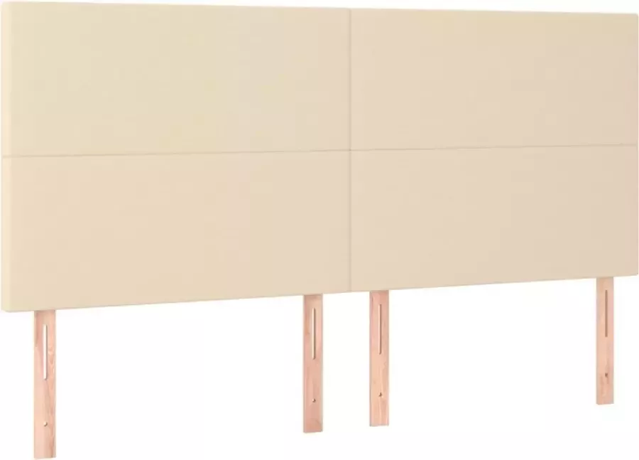 Maison Exclusive Hoofdborden 4 st 100x5x78 88 cm stof crèmekleurig