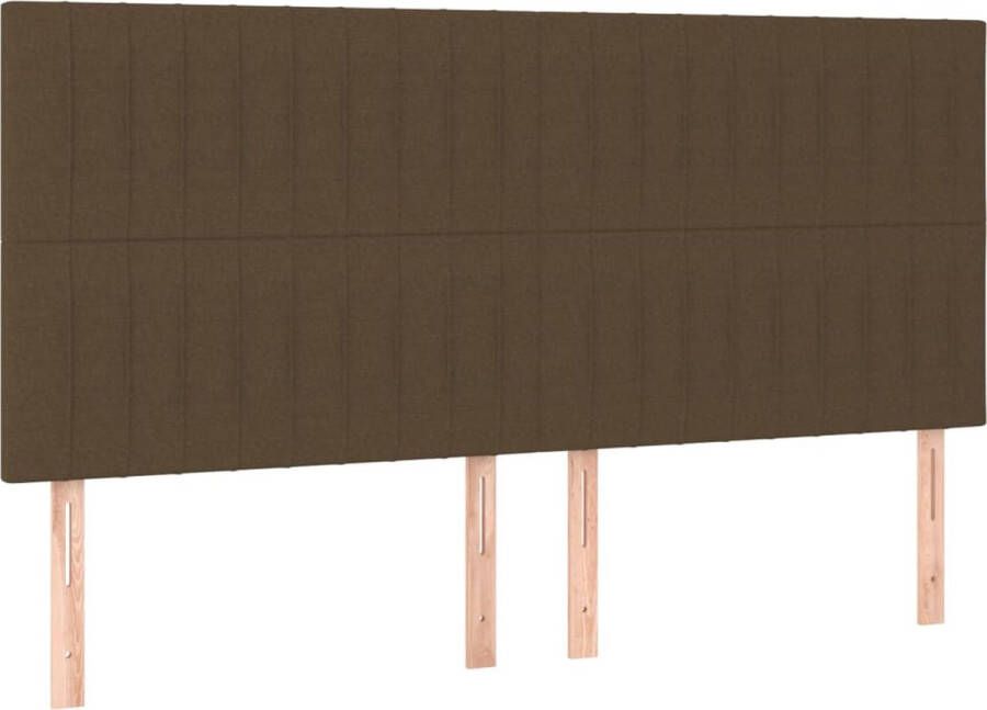 Maison Exclusive Hoofdborden 4 st 100x5x78 88 cm stof donkerbruin
