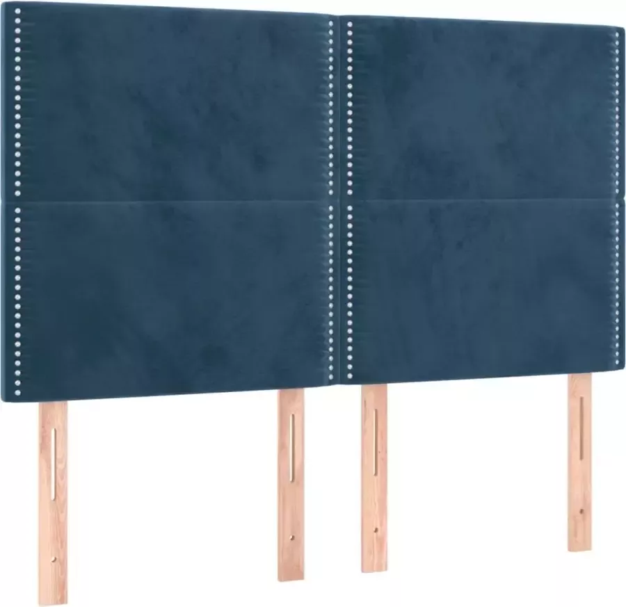 Maison Exclusive Hoofdborden 4 st 72x5x78 88 cm fluweel donkerblauw