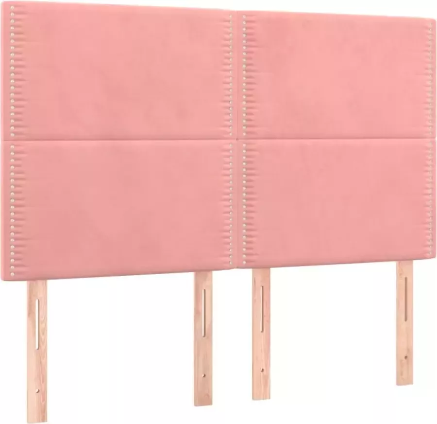 Maison Exclusive Hoofdborden 4 st 72x5x78 88 cm fluweel roze