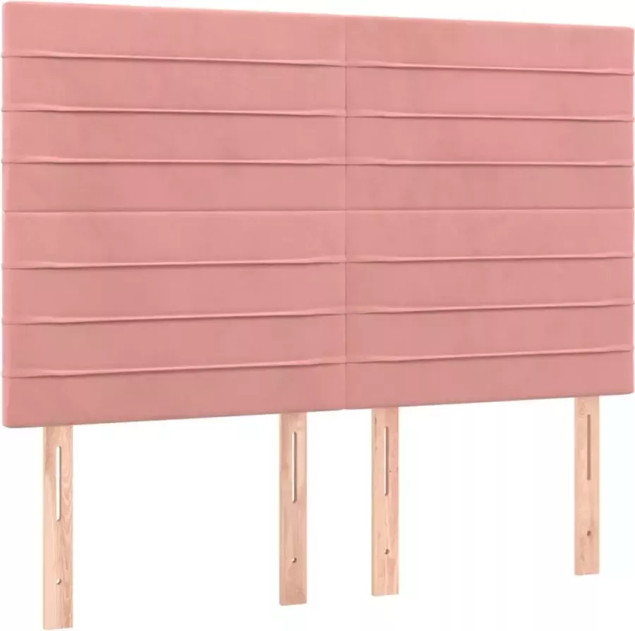 Maison Exclusive Hoofdborden 4 st 72x5x78 88 cm fluweel roze