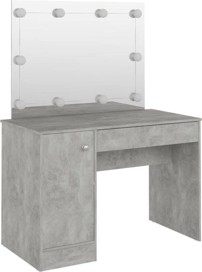 Maison Exclusive Kaptafel met LED-verlichting 110x55x145 cm MDF betongrijs