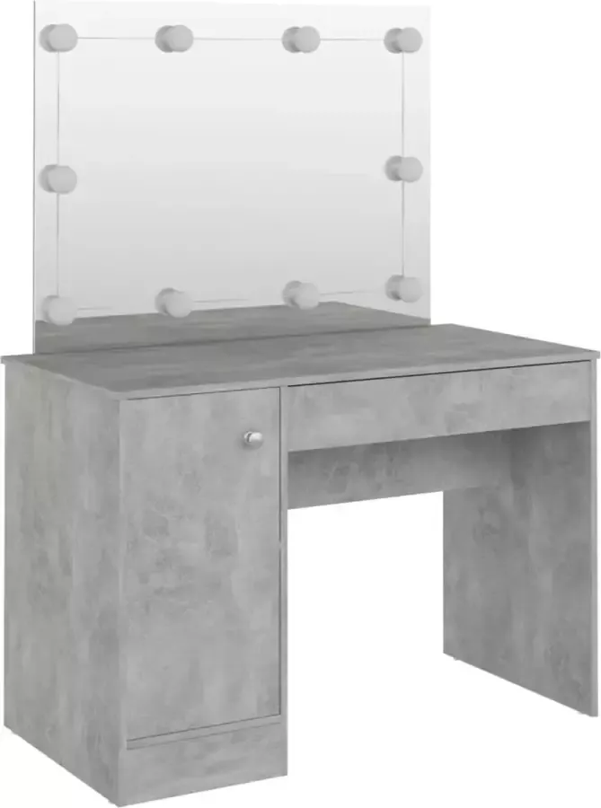 Maison Exclusive Kaptafel met LED-verlichting 110x55x145 cm MDF betongrijs