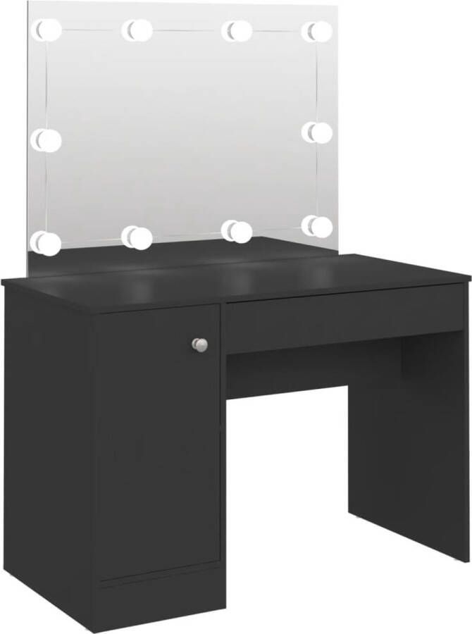Maison Exclusive Kaptafel met LED-verlichting 110x55x145 cm MDF zwart