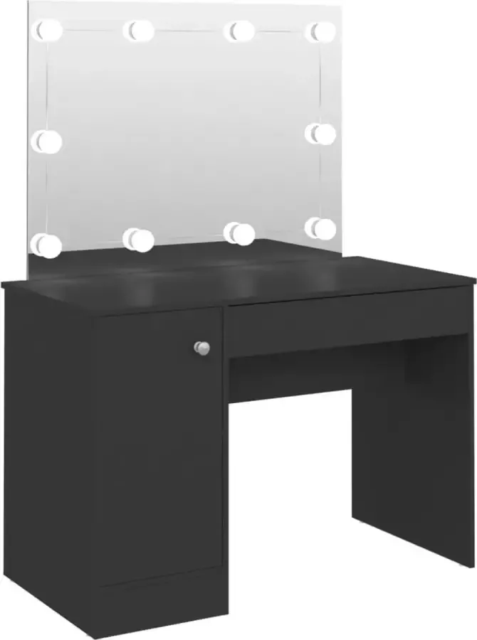 Maison Exclusive Kaptafel met LED-verlichting 110x55x145 cm MDF zwart