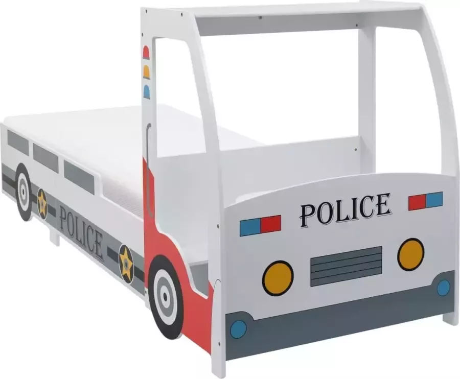 Maison Exclusive Kinderbed politieauto met 7 Zone H2 matras 90x200 cm