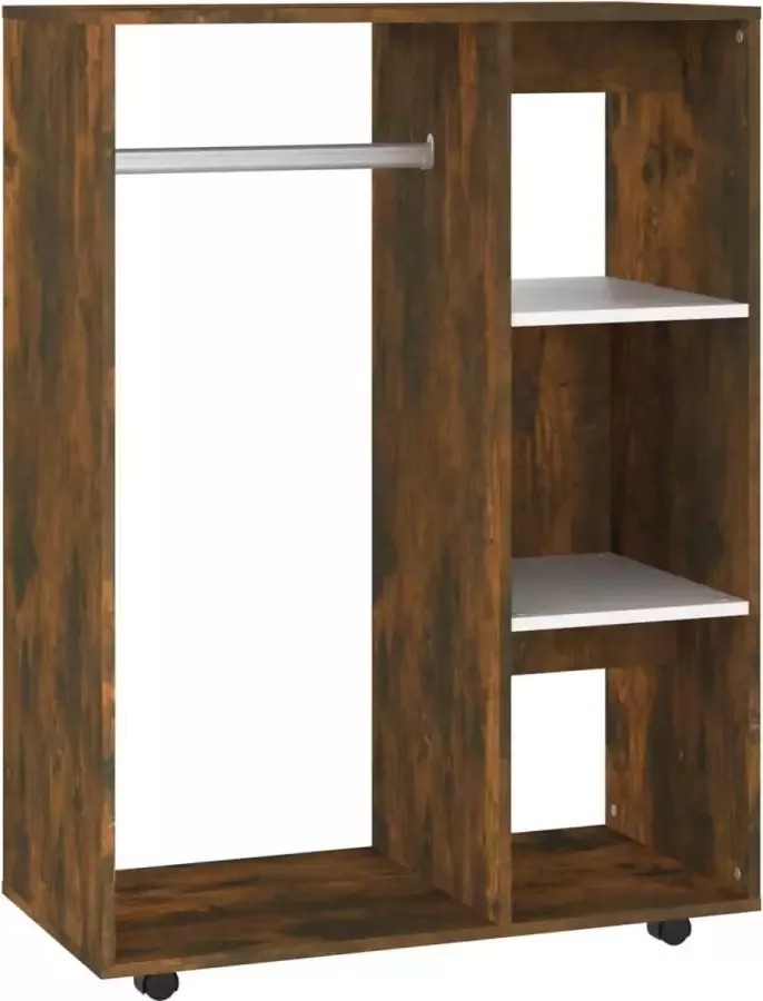 Maison Exclusive Kledingkast 80x40x110 cm bewerkt hout gerookt eikenkleurig