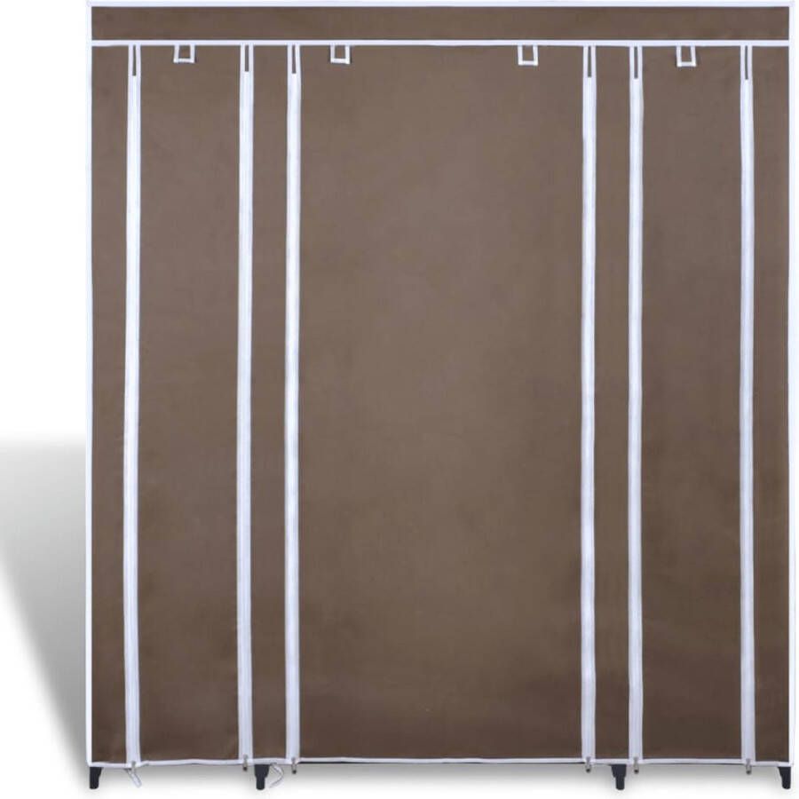Maison Exclusive Kledingkast met vakken en stangen 45x150x176 cm stof bruin