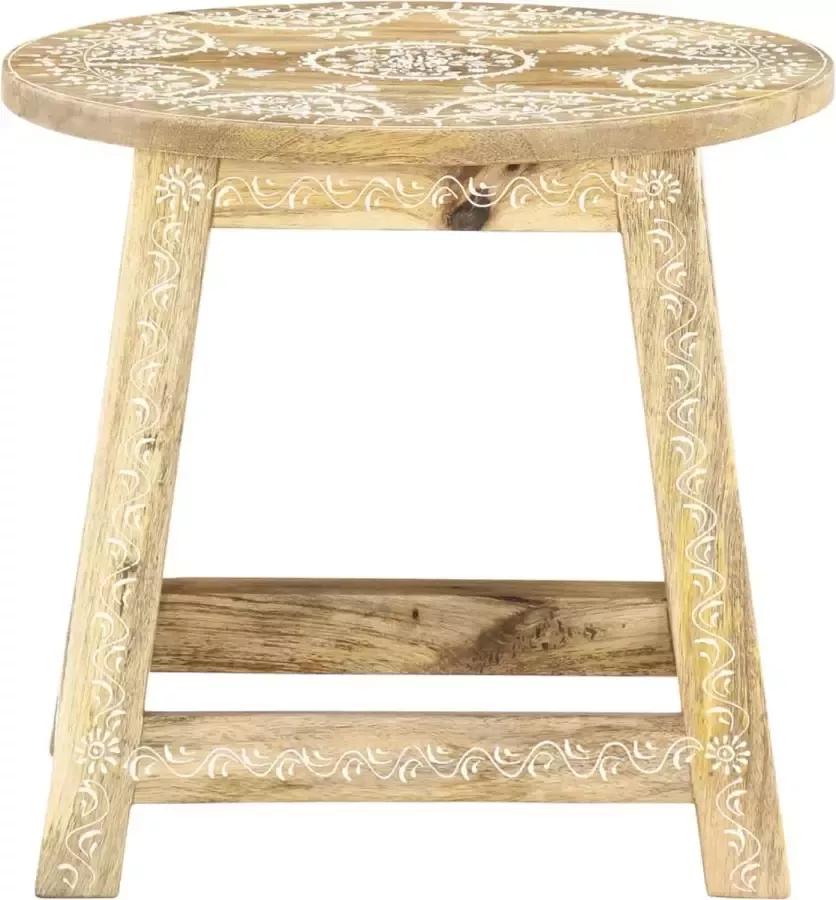 Maison Exclusive Kruk handgeschilderd 38x38x35 cm massief mangohout