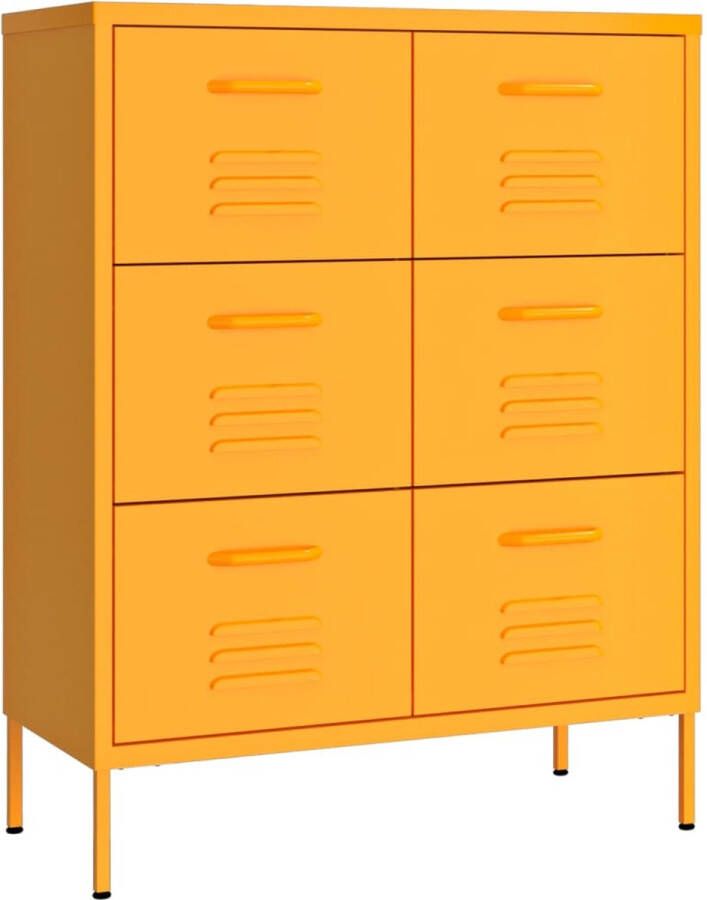 Maison Exclusive Ladekast 80x35x101 5 cm staal mosterdgeel