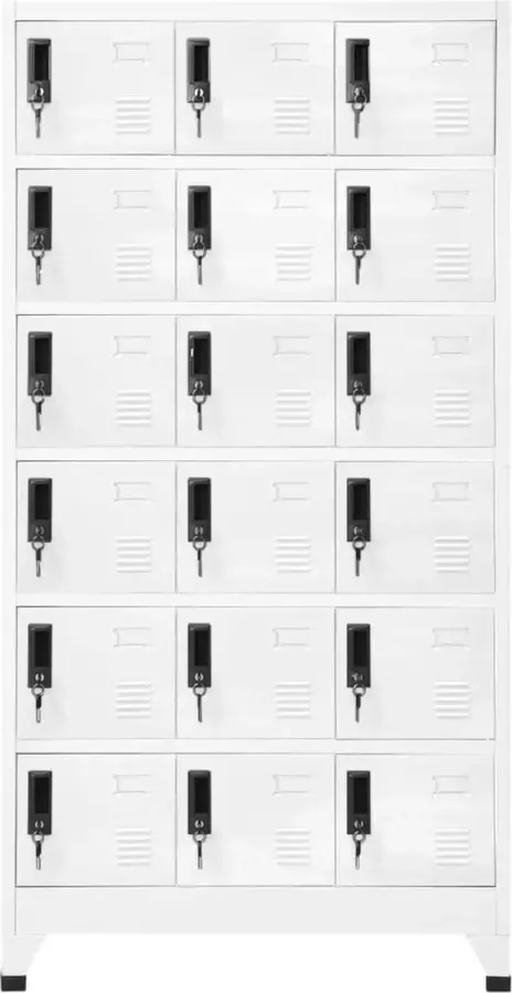 Maison Exclusive Lockerkast 90x40x180 cm staal wit - Foto 2