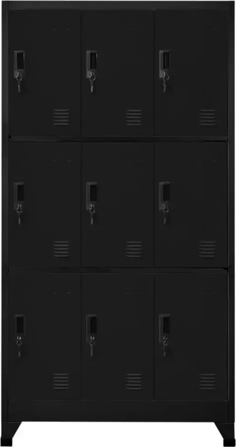 Maison Exclusive Lockerkast 90x45x180 cm staal zwart - Foto 2