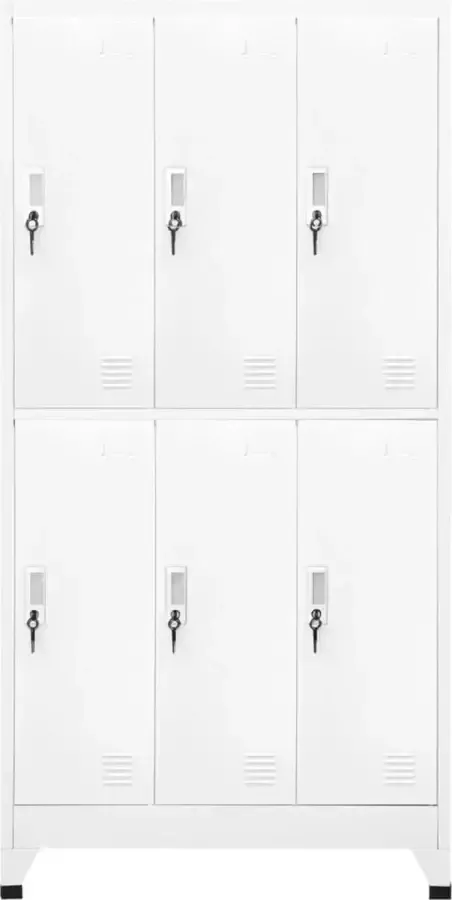 Maison Exclusive Lockerkast met 6 vakken 90x45x180 cm staal grijs