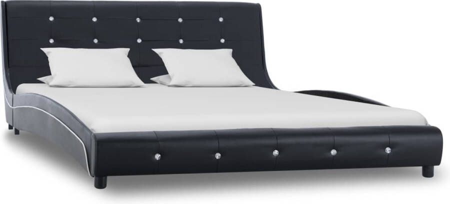 Maison Exclusive Meubelmania Bed met traagschuim matras kunstleer zwart 140x200 cm