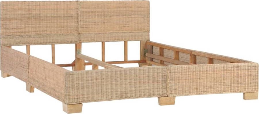 Maison Exclusive Meubelmania Bedframe handgeweven echt rattan 160x200 cm