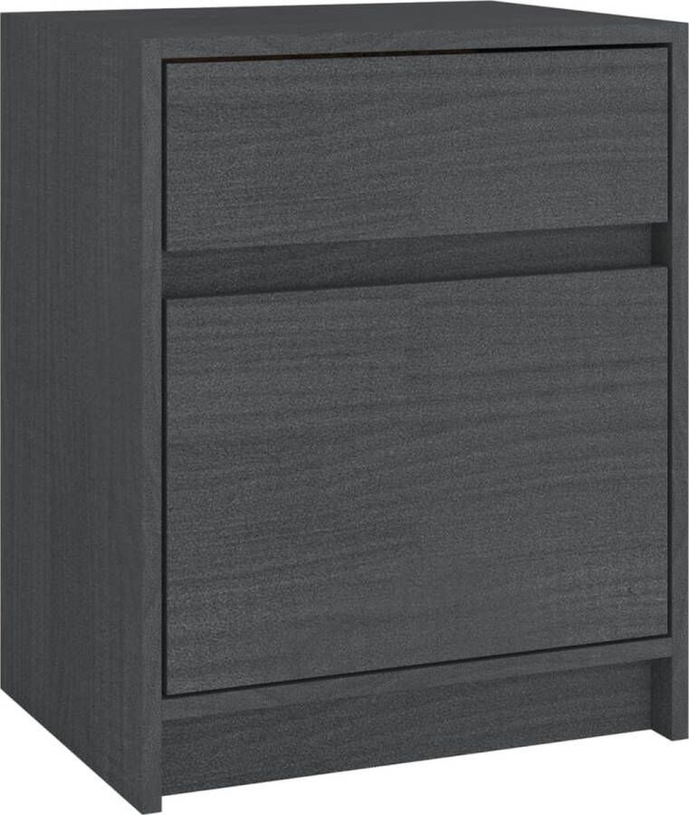 Maison Exclusive Nachtkastje 40x31x50 cm massief grenenhout grijs