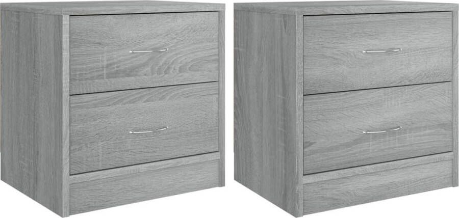 Maison Exclusive Nachtkastjes 2 st 40x30x40 cm bewerkt hout grijs sonoma eiken