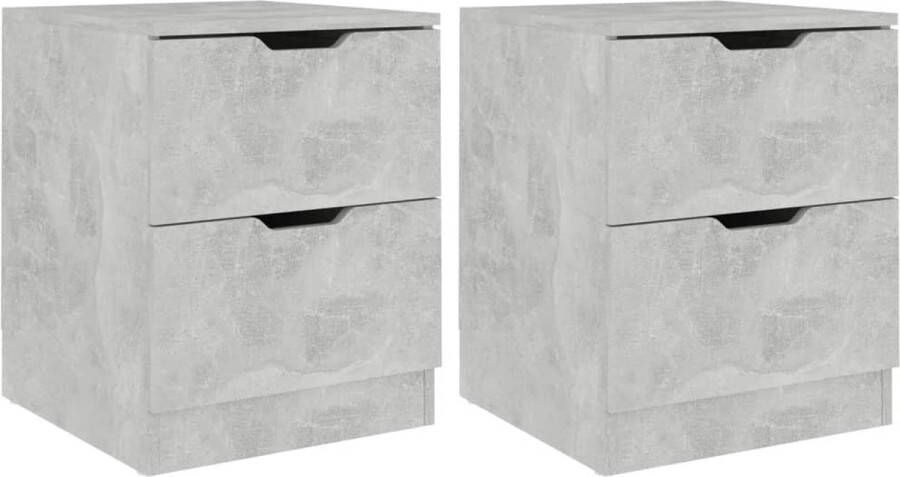 Maison Exclusive Nachtkastjes 2 st 40x40x50 cm spaanplaat betongrijs