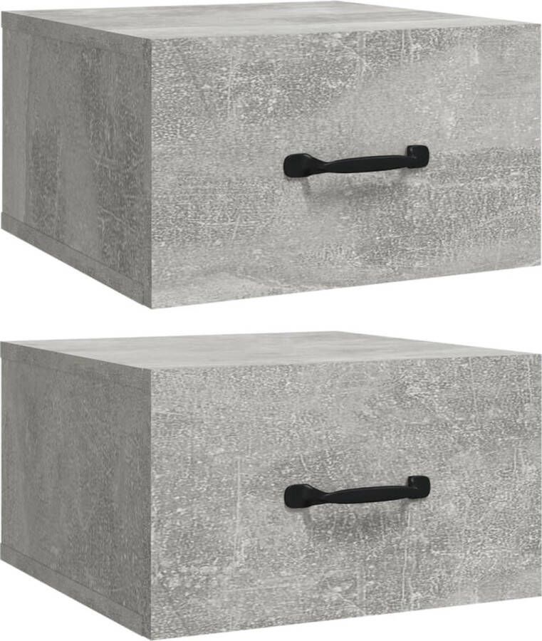 Maison Exclusive Nachtkastjes 2 st wandgemonteerd 35x35x20 cm betongrijs