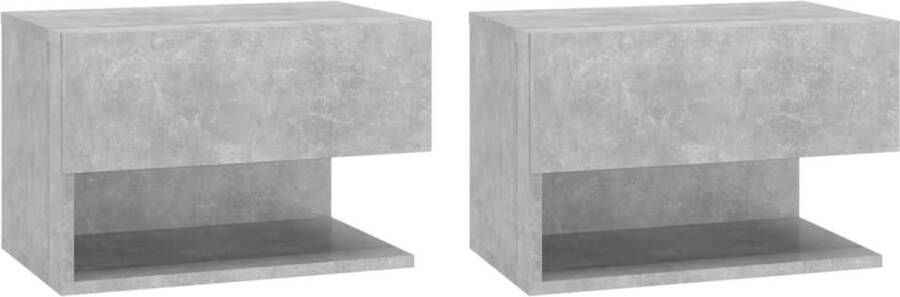 Maison Exclusive Nachtkastjes 2 st wandgemonteerd betongrijs - Foto 2