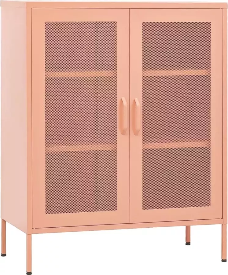 Maison Exclusive Opbergkast 80x35x101 5 cm staal roze
