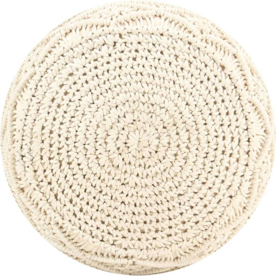 Maison Exclusive Poef macramé handgemaakt 45x30 cm katoen