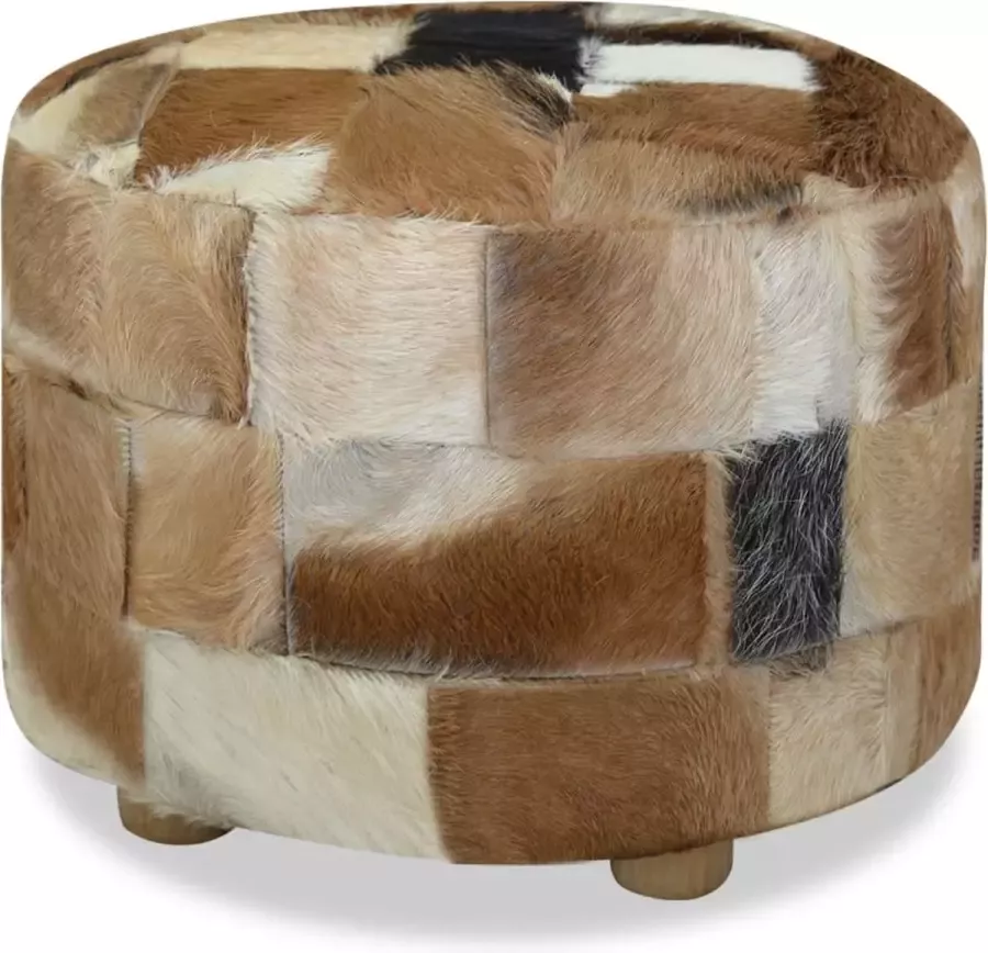 Maison Exclusive Poef rond 50x50x45 cm echt leer