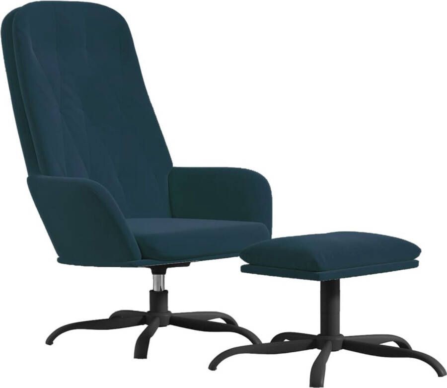 Maison Exclusive Relaxstoel met voetenbank fluweel blauw