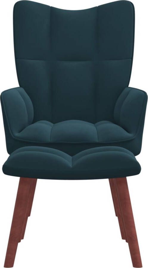 Maison Exclusive Relaxstoel met voetenbank fluweel blauw