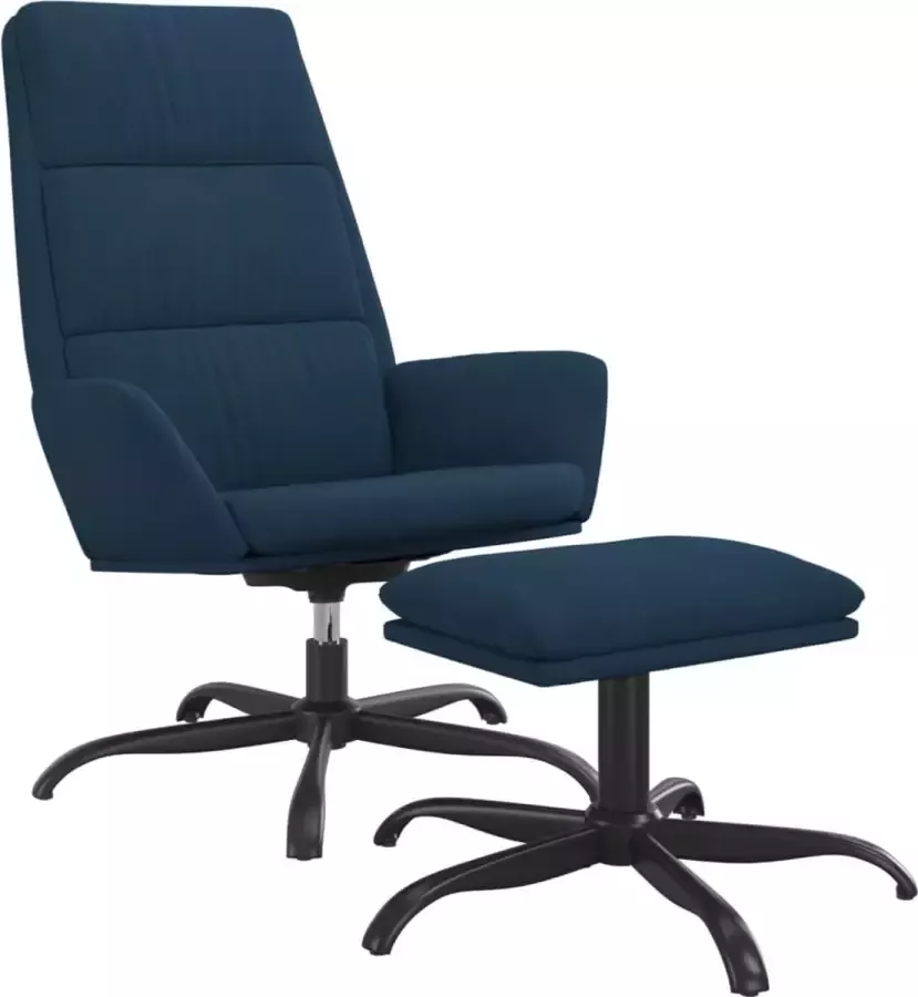Maison Exclusive Relaxstoel met voetenbank fluweel blauw