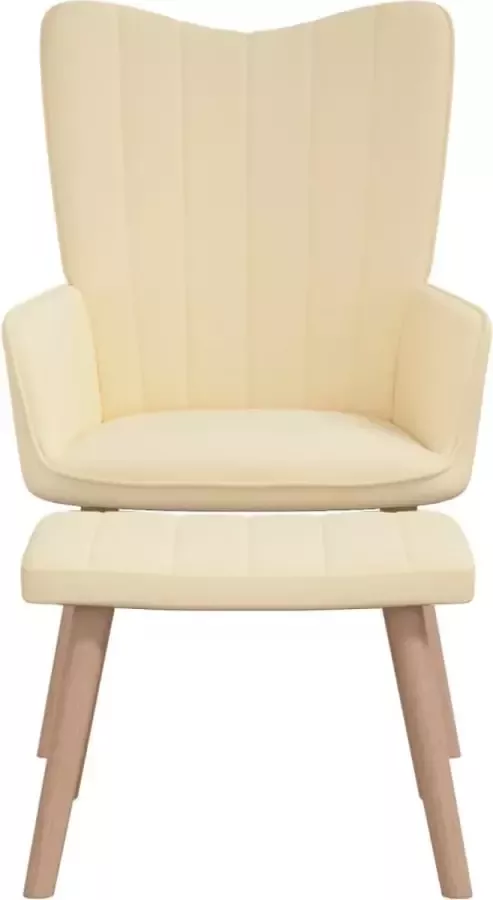 Maison Exclusive Relaxstoel met voetenbank fluweel crèmewit