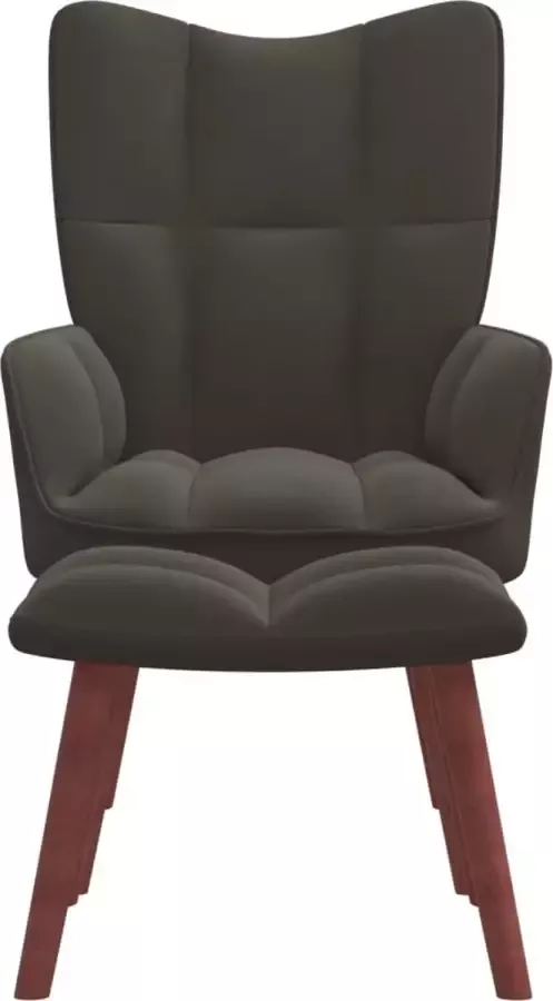 Maison Exclusive Relaxstoel met voetenbank fluweel donkergrijs