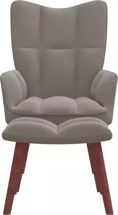 Maison Exclusive Relaxstoel met voetenbank fluweel lichtgrijs