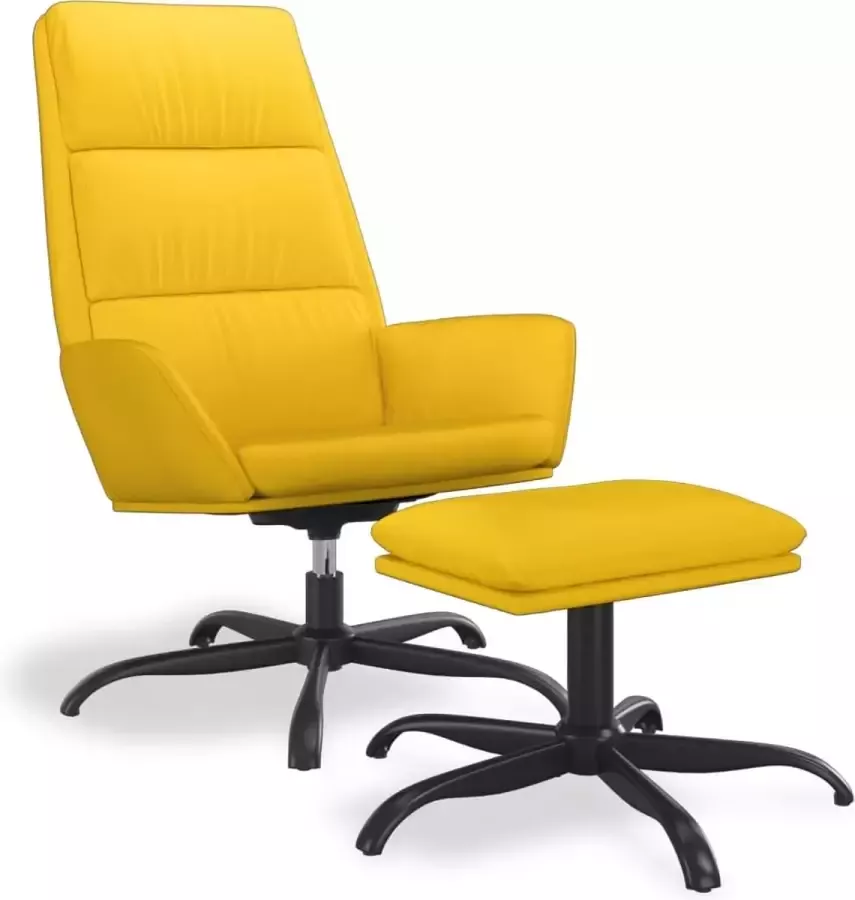 Maison Exclusive Relaxstoel met voetenbank fluweel mosterdgeel