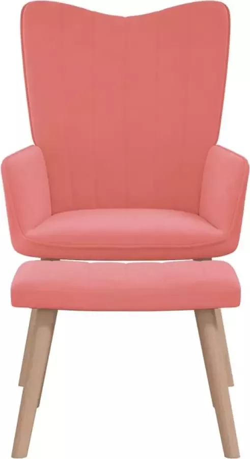 Maison Exclusive Relaxstoel met voetenbank fluweel roze